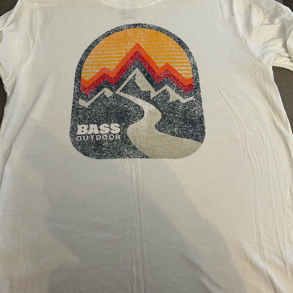 Bass Outdoor Kids Short Sleeve Tee - White with Multicolor Graphic